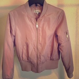 Charlotte Russe pink bomber puffer jacket
